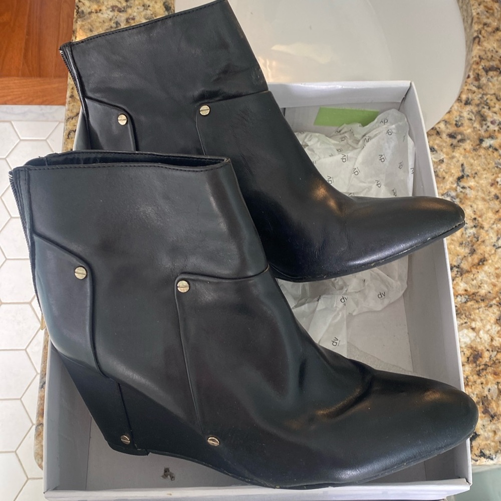 DV Black Wedge Bootie "Pavin” with box 9.5
